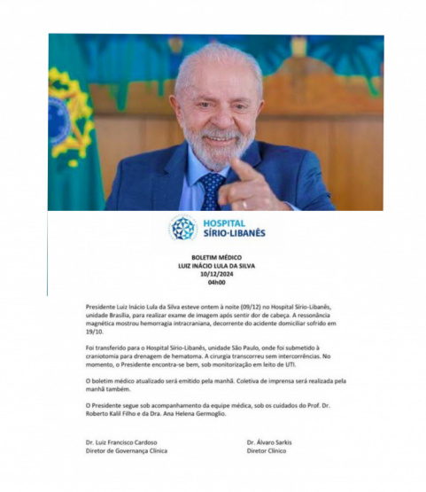 el presidente de Brasil es intervenido de emergencia.