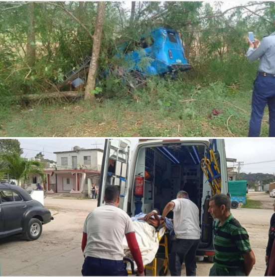 Accidente de tránsito esta mañana en Cabaiguan Sancti Spiritus deja varios heridos.