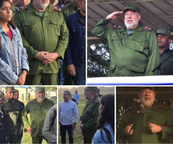 Primer Ministro del Castrismo sale vestido de Militar y vociferando estar preparados contra agresión de los EEUU.