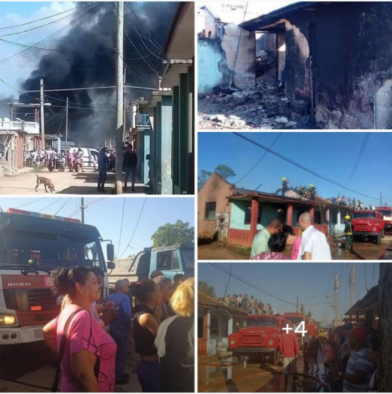 Incendio en Artemisa deja dos viviendas dañadas y lesionados.